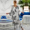 Sexy Zebra Striped Bikini Cover-ups Casual V-neck Side Split Summer Beach Dress Women Beach Wear Swim Suit Cover Up Q1297