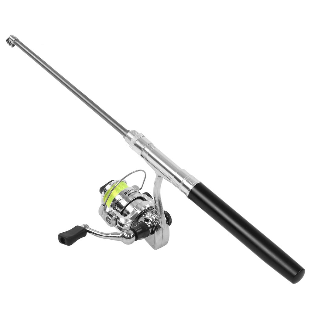 Portable   Pen Shape Fishing Rod Pole   Retractable Fishing Rod with Reel Wheel