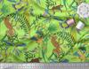 Soimoi Japan Crepe Satin Fabric Branches,Parrot & Leopard Jungle Print Fabric by the metre 42 Inch