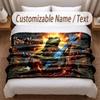 Music General Theme Soft Blanket Personalized Custom Name Text Print Warm Blanket Home Sofa Bedroom Decor