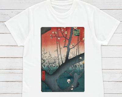Ukiyo-e Plum Park T-Shirt, Japanese Woodblock Art Tee