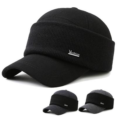 Winter Warm and Cold-proof, Fleece Neck Protection, Wool, Woolen Woolen, Baseball Duck Tongue, Baseball Cap and Cap.