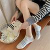 Women's Summer Thin New Stripe Mesh Breathable Shallow Mouth Invisible Socks
