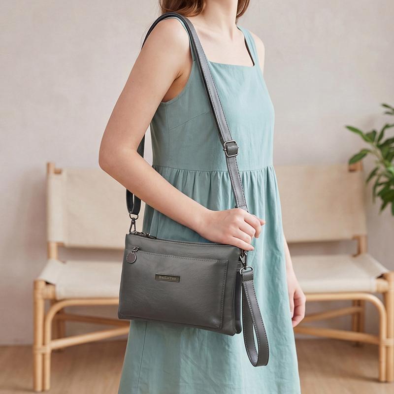 Middle-aged Mother Bag Female PU Messenger Bag Multi-layer Shoulder Bag