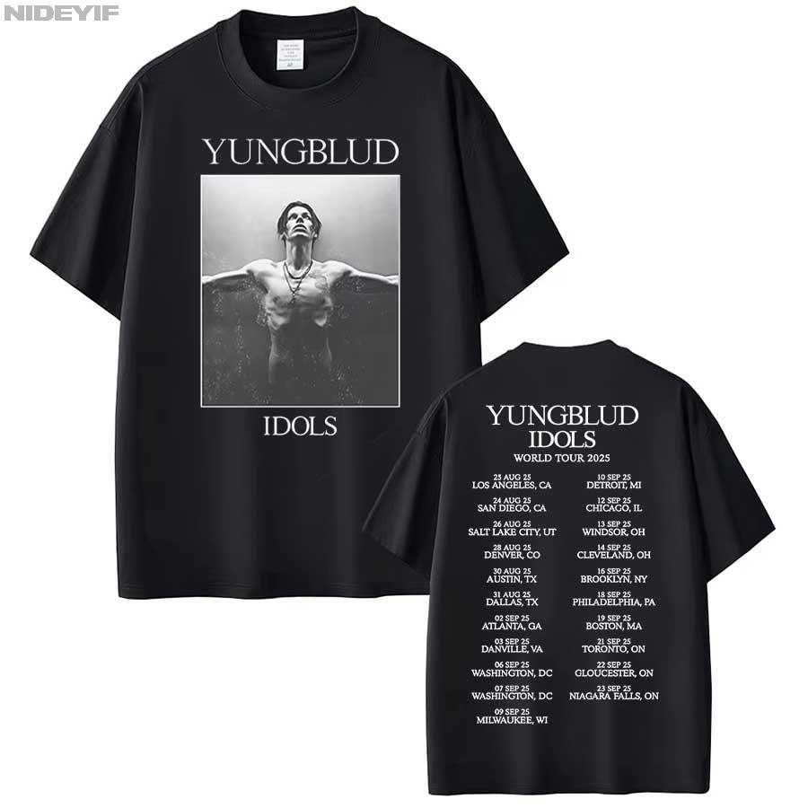 

Yungblud IDOLS One More Time World Tour T shirt for Unisex Women Hiphop Streetwear Oversized Tops 100 Cotton TShirt YBD20 S