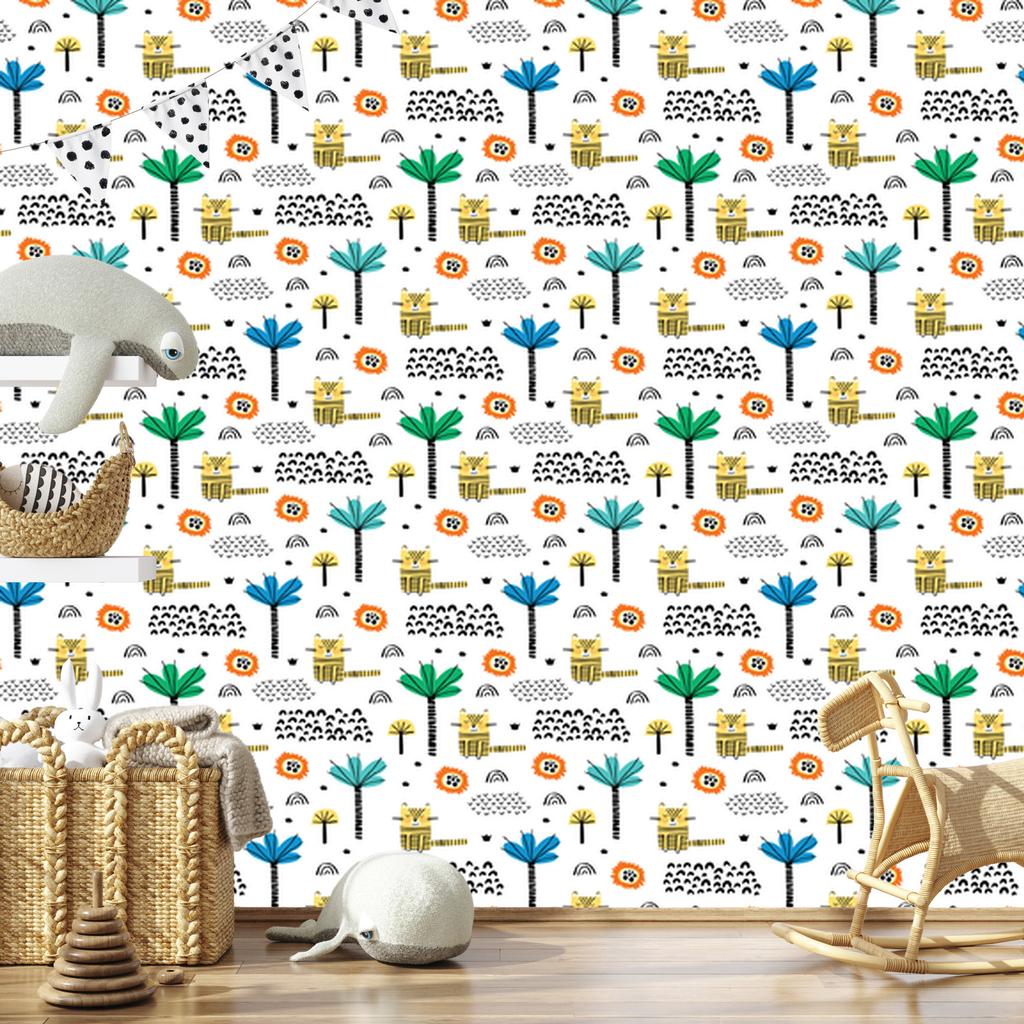 Animals Wallpaper Cats and Trees for Living Room and Bedroom 50x1000