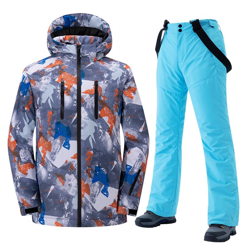 2024 Unisex Fleece-Lined Ski Suit: Thickened Cotton Jacket & Pants Set