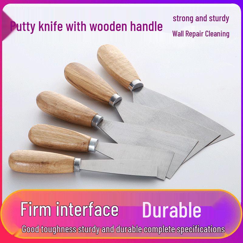 Stainless Steel Putty Knife with Wooden Handle for Scraping and Spreading