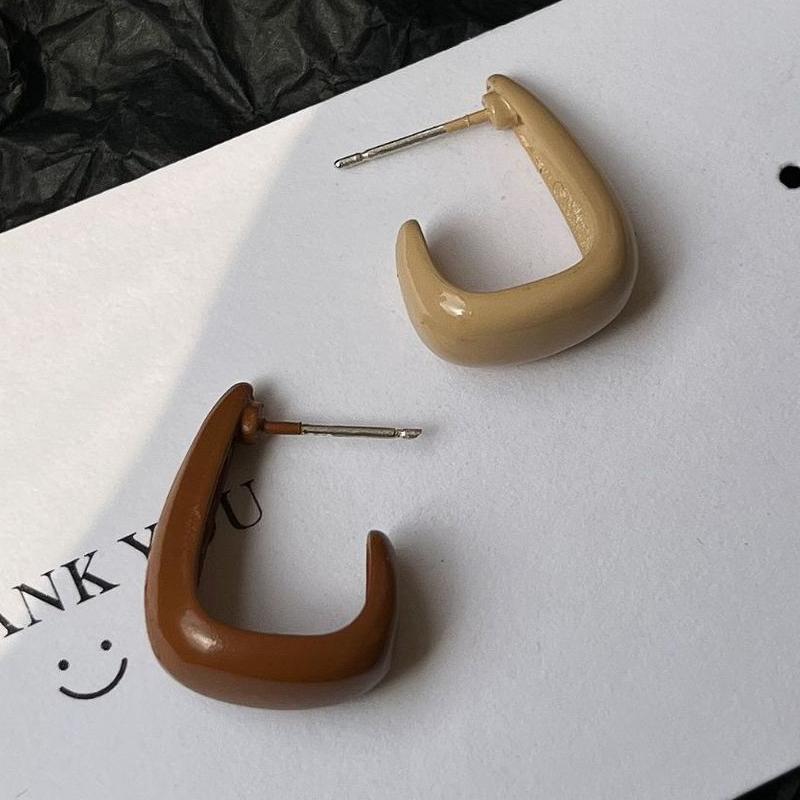 Acrylic Hollow Square Drop Earrings for Women Party Elegant Statement Jewelry Trendy Beige Brown Geometry Dangle Earrings Gift