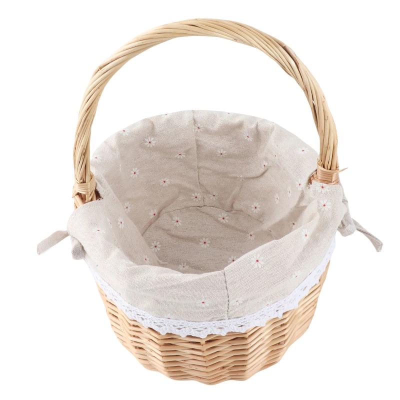 Handmade Willow Weaving Mother's Day Flower Basket Rural Companion Gift Handbag Flower Arrangement Small Basket