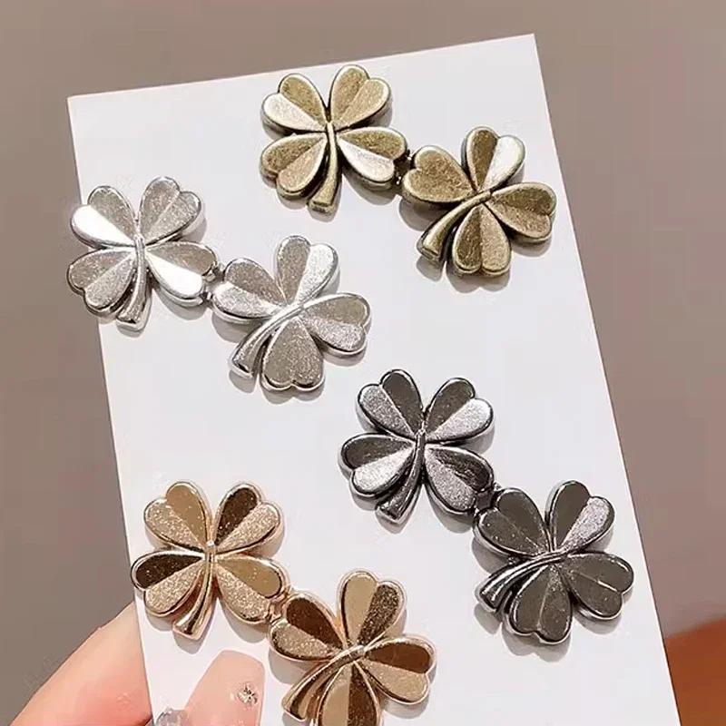 1/4Set Tighten Waist Buckle Alloy Brooches Pins Clip Adjustable Snap Button Jeans Buttons Detachable Clothing Accessories Diy