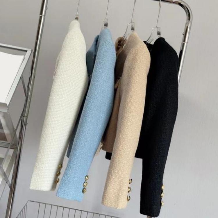 Fall Spring Women Cardigan Coat Single Breasted Long Sleeve Solid Color Loose OL Commuting Style Dating Shopping Jacket