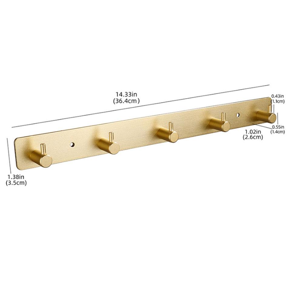 

Гачок для ванної кімнати Клей Матове золото Чорний Кухня Туалет Настінний 2 3 4 5 Гачки для халатів Тримач для зберігання рушників Алюміній