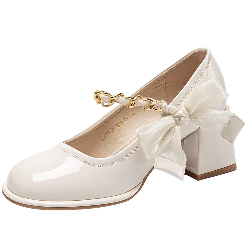 ZHR Elegant Mary Jane High Heels 36 грязно-белый