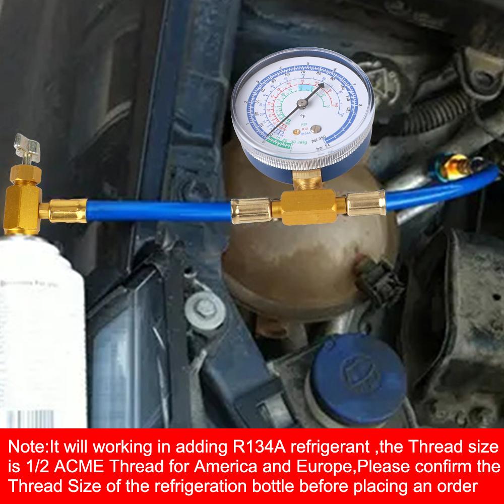 Car Air Conditioning Reparing Tools Refrigerant Recharge Hose Pressure Gauge Measuring Kit R134A  Accessories