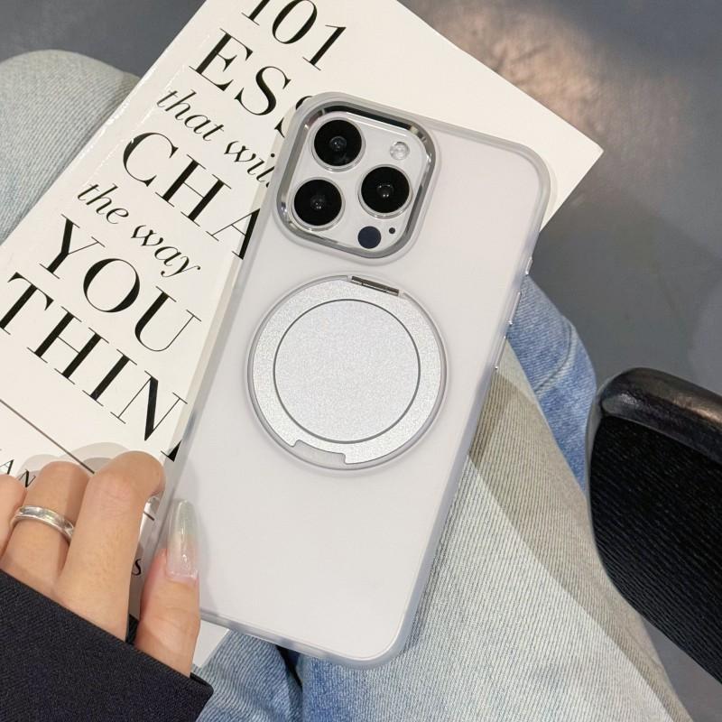 360 Rotating Magnetic Phone Case With Kickstand IPhone 15/16 Series Soft-Touch Full Coverage Anti-Fingerprint PCTPU