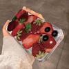 Korean Style Strawberry Clear Phone Case For IPhone 16 15 14 13 12 11 Pro Max XS X XR 7 8 Plus SE 2022 16e Shockproof Soft Cover