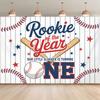 2D Planar Background Banner - Cool Baseball "Annual Rookie of the Year" Pattern Background Fabric
