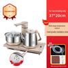 סט תה אוטומטי מלא עם כיריים אינדוקציה ושולחן תה משולב לבית