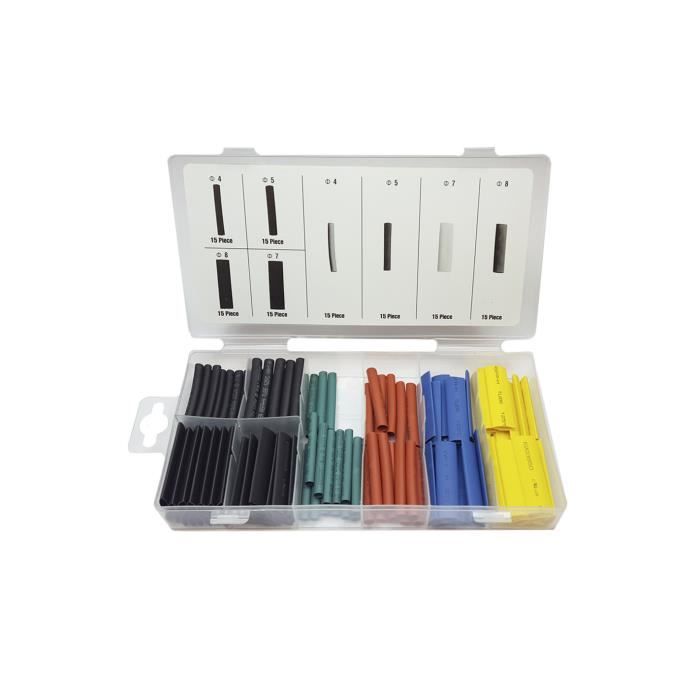 Assortiment 120 Gaines Thermorétractables Plusieurs Couleurs Et Tailles - GENERIQUE