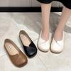 Retro Square Head Shallow Mouth Mother Shoes 2025 New Comfortable Soft Sole Versatile Flat Sole Single Shoe One Pedal Single Shoe