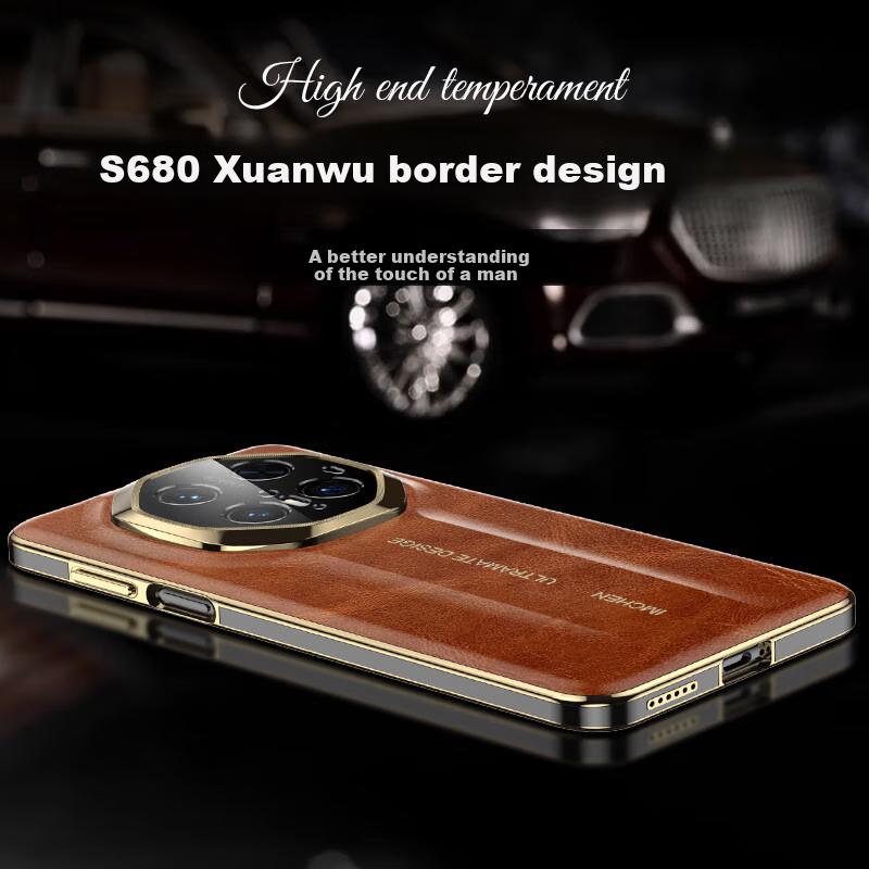 Wax LeatherPhone Case for Huawei Mate 70 Pro Premium Edition, Extraordinary Master Mate 70 RS Pro+ Top-Grain Leather Full Protection - Black