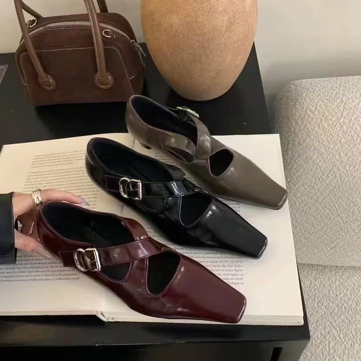 

Niche design sense Mary Jane single shoes women s shoes 2025 new spring and autumn temperament with skirt red high heels 39 хаки