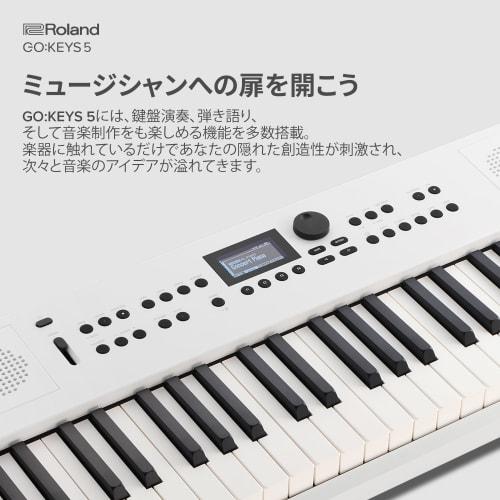 Roland GOKEYS5-WH 61-Key Electronic Keyboard with Bluetooth, Built-in Speaker, Microphone Input, and Auto-Accompaniment, White
