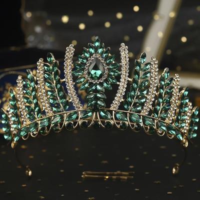 DIEZI Premium Vintage 3 Colors Crystal Tiara Crown Designed for Women Girls Party Queen Rhinestone Crown Christmas Hair Dress Accessories