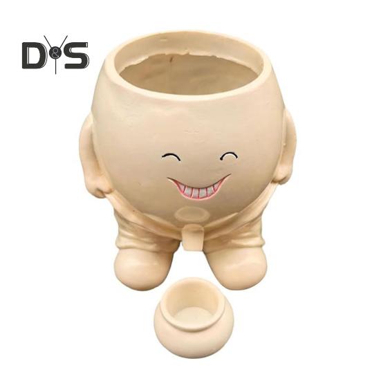 

Горшок для цветов «Улыбающееся лицо» для непослушного мальчика, писающего и улыбающегося, с дренажными отверстиями, новинка, смоляной горшок для кактуса для внутреннего и наружного декора хаки