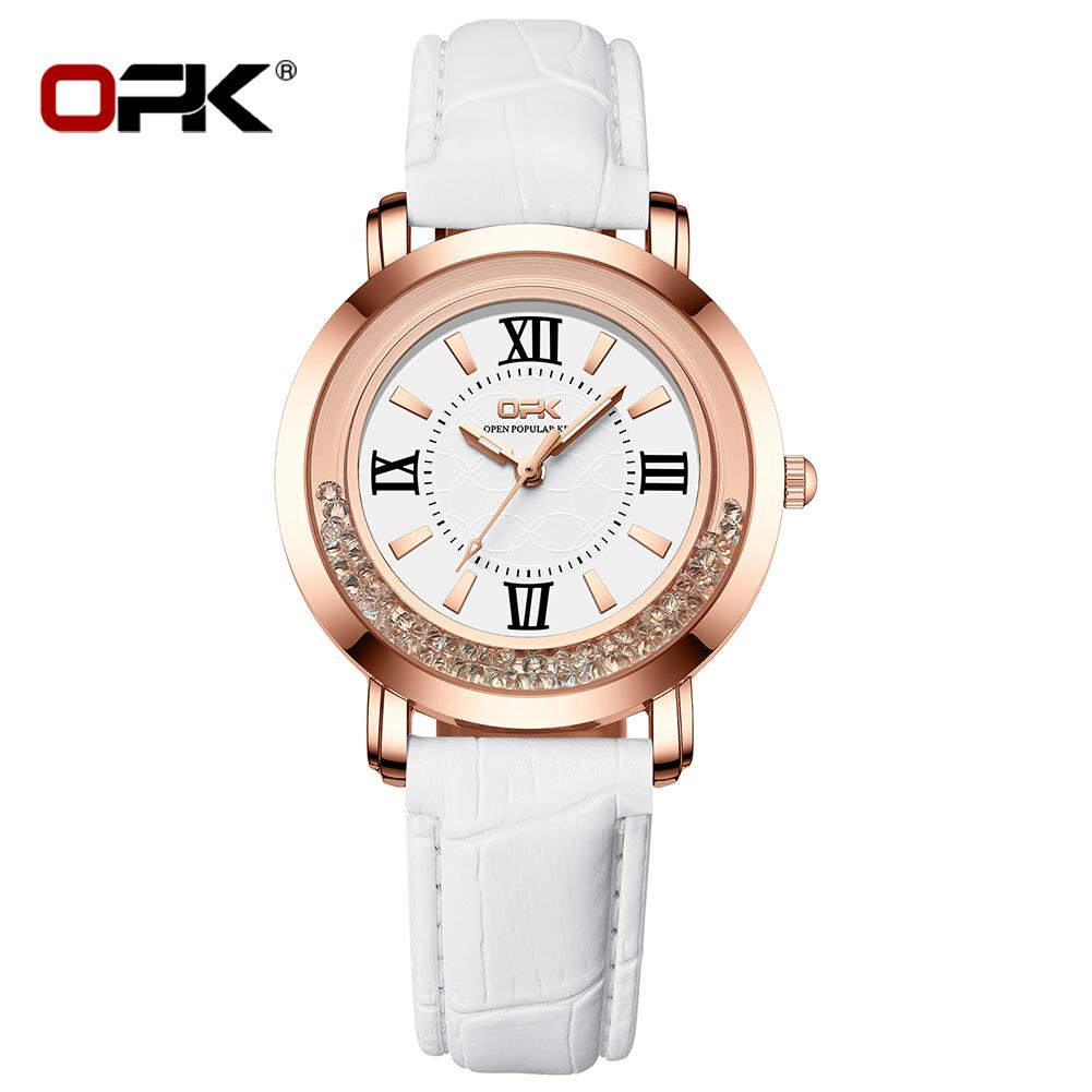 OPK Brand Waterproof Three-Pin Real Nail Scale Ladies Quartz Watch 8611