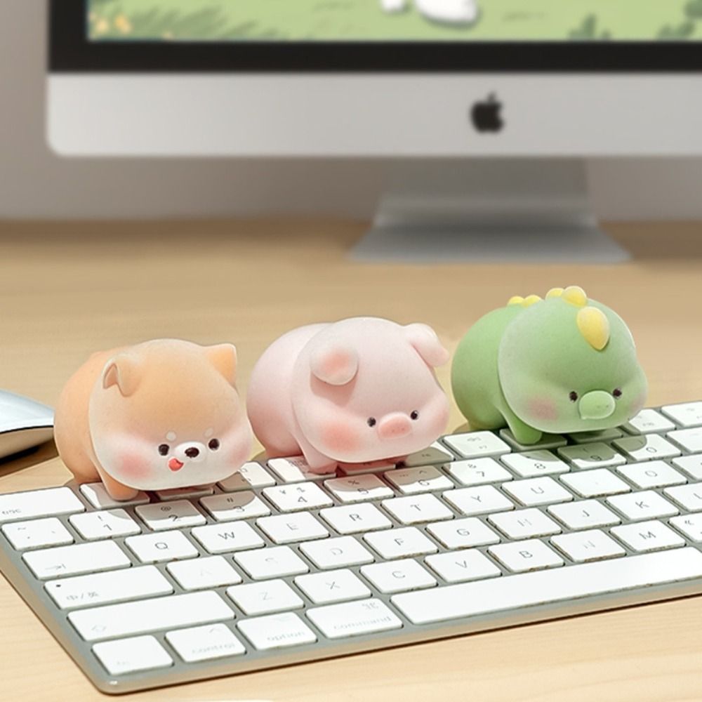 Animal Model Computer Monitor Topper Flocking Center Console Doll  Desk Decoration