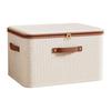 Foldable Linen Zipper Storage Boxes with Lid Wardrobe Organiser  Home