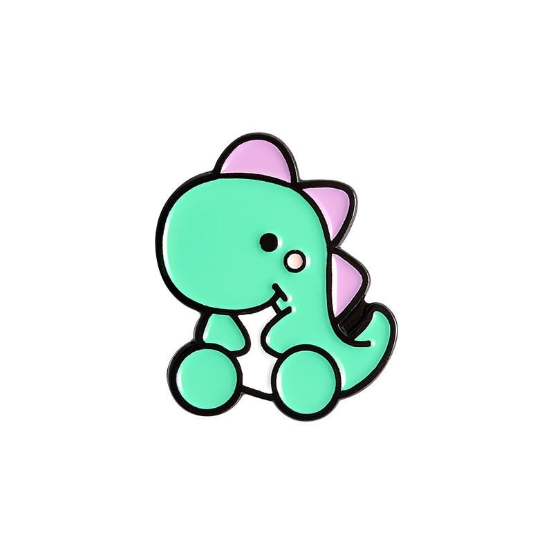 Cute Cartoon Charming Dinosaur Brooch Set Fashionable Pin Accessories For Bags Clothing