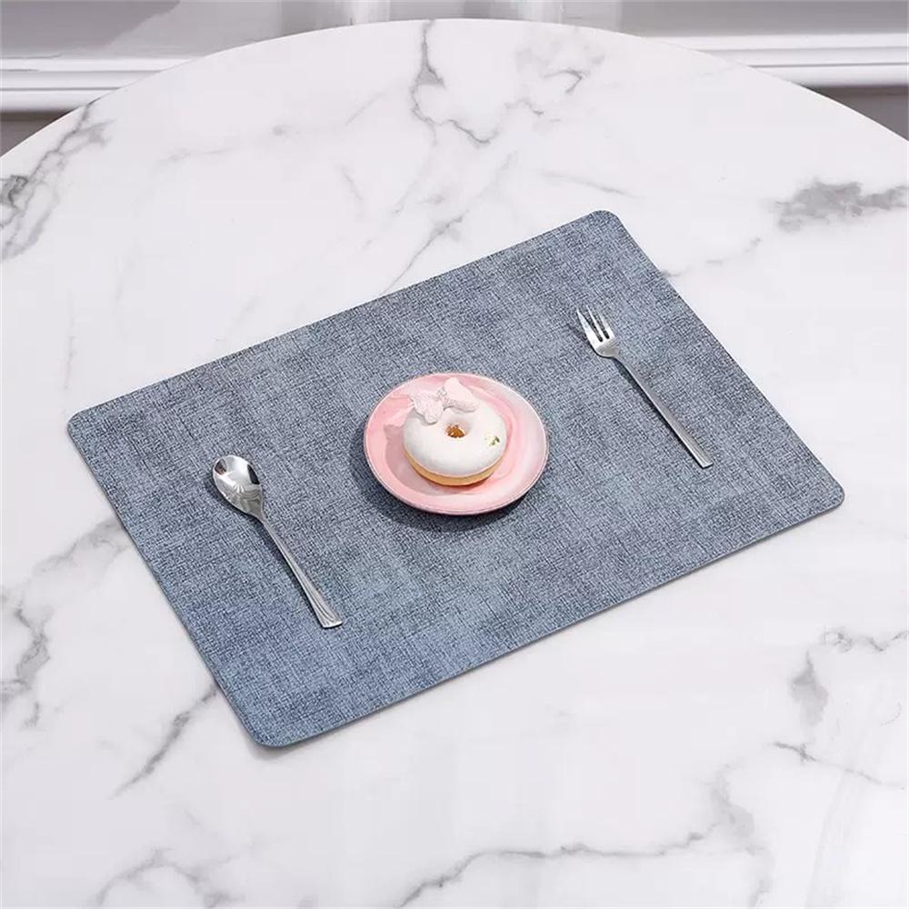 Single/Double-Sided Leather Placemats Rectangular Stylish Minimalist Placemats Heat-Resistant, Non-Slip, Waterproof, Insulated