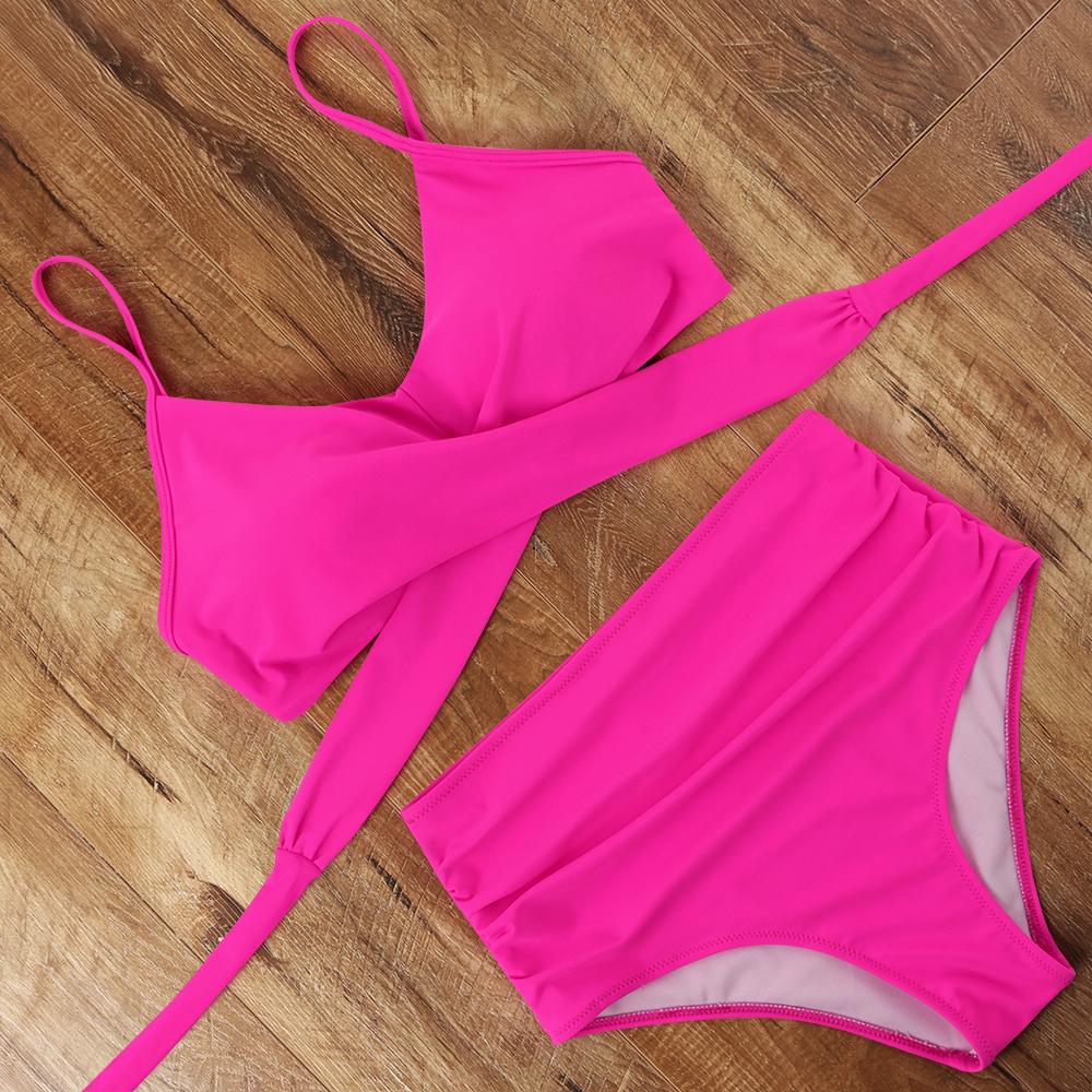 High Waist  Sexy Bikini Set 2025  Biquini Swimwear Women Two Pieces Swimsuit Floral Beachwear V-Neck Bathing Suits Female
