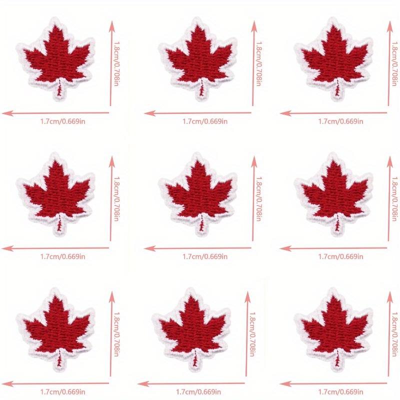 10pcs Red Maple Leaf Mini Embroidered Patches | Set for DIY Decor | On Jackets, Clothing, Backpacks, Hats, and Shoes
