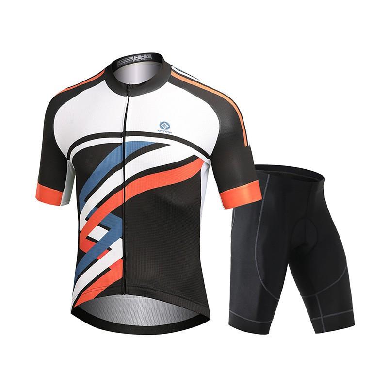 Mens Short Sleeve Cycling Jersey Shorts Set Mountain Bike Breathable Quick Dry
