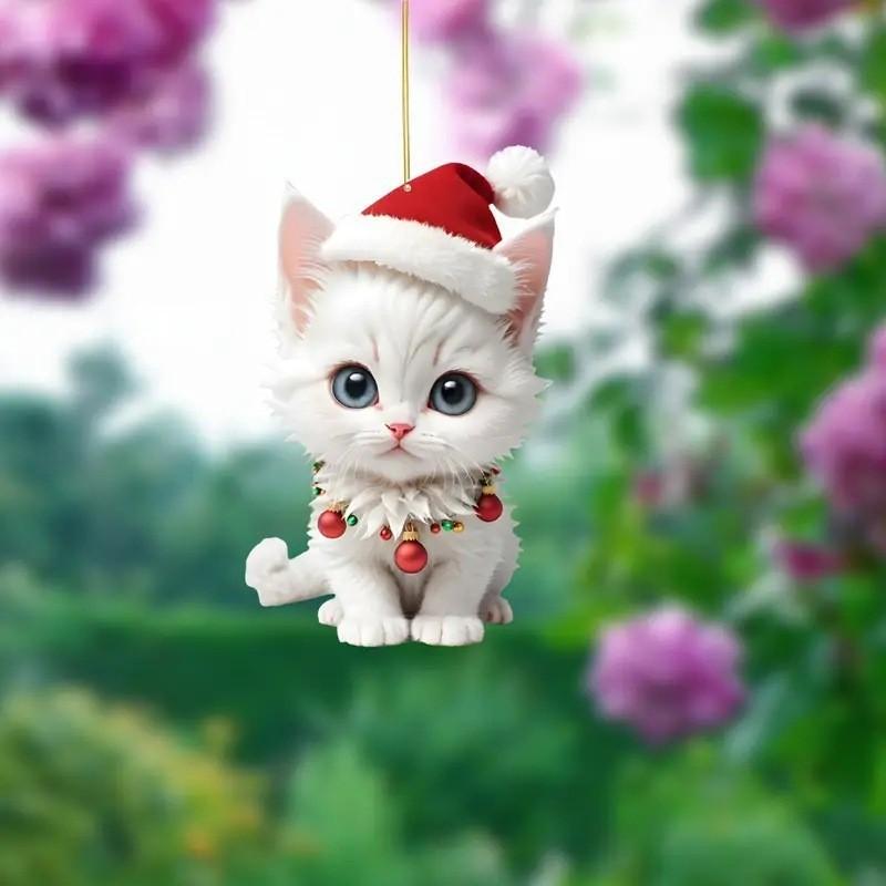 Accessories Acrylic Car Cartoon Cat Pendant Festive Vehicle Decoration Supplies