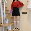 Women High Waist A-line Skirt Spring and Autumn Korean Version All-match Thin Solid Color Suit Skirt