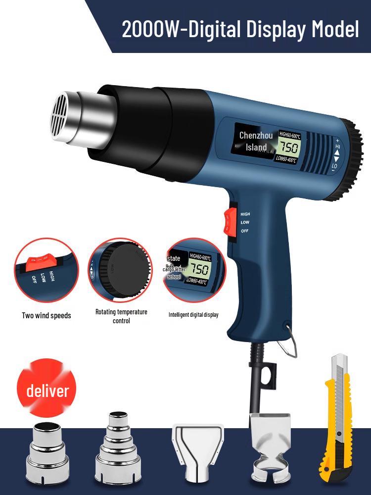 High-Power Portable Heat Gun for Electronic Repairs and Heat Shrink Applications