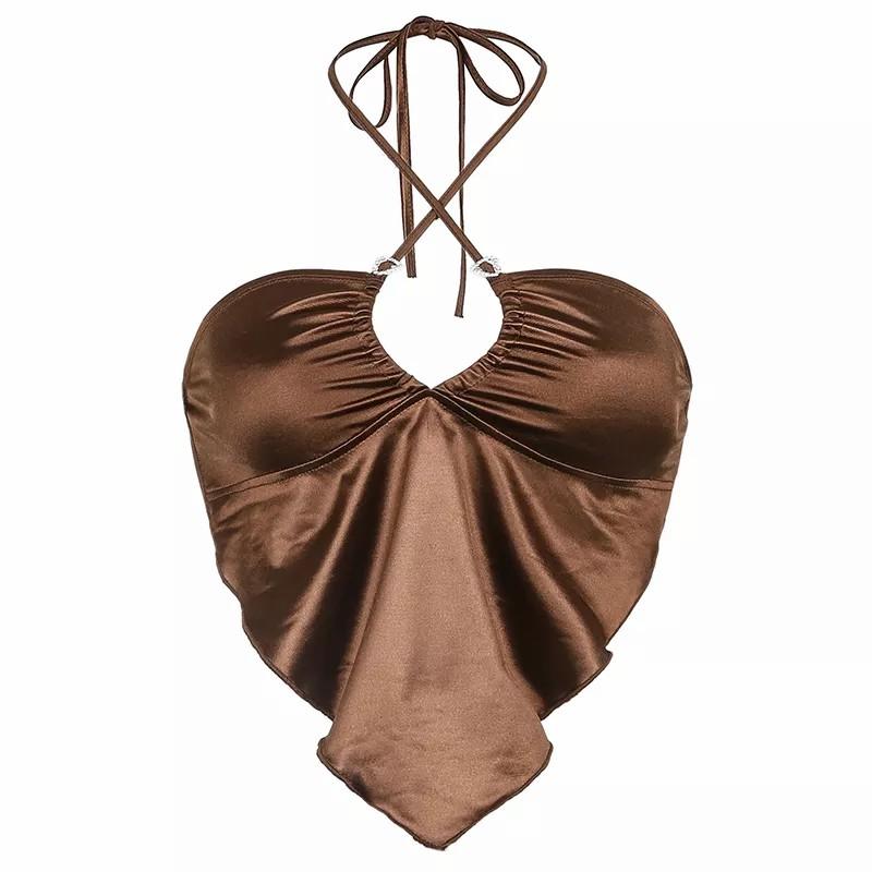 Brown 2021 Vintage Clothes Y2k Corset Crop Top Women Gothic Sexy Cyber Baby Tee Aesthetic Grunge 90s Ropa Fairycore Summer New