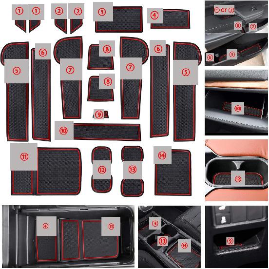 SENSHINE For Honda CR-V CRV Accessories    Cup Holder Ert Center Console Liner Trim Door Packet Mats Non-Slip Anti Dust Premium  Interior 20PC Set