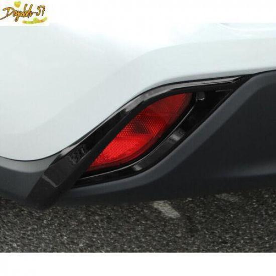 Gloss Black Rear Bumper Fog Light Lamp Cover Trim 2P For Toyota Highlander 20-23