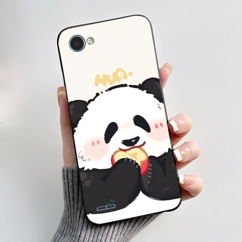 For LG Q6 Q6 Plus Q6a Case Luxury Cute Love Rabbit Funny Soft Silicone Black TPU Protective Cover LG q6 X600L X600K Phone Casing