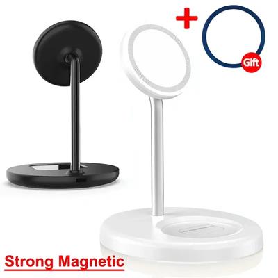 2v1 Magnetický bezdrátový nabíjecí stojánek 15W Nabíjecí stanice pro telefon Dock Pro iPhone 15 14 13 12 Pro Max AirPods Rychlé nabíječky