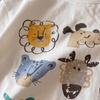 Kids Summer Zoo Print Short Sleeve T Shirt Breathable Round Neck Top for Boys and Girls