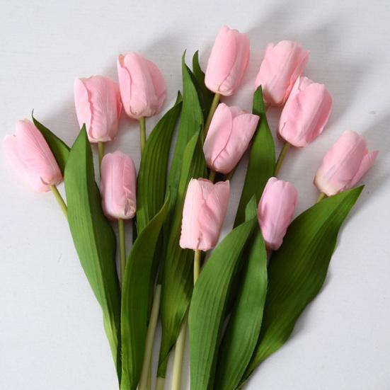 14" Umělé Tulipány Realistické na Dotek Dlouhá Stonek Umělý Tulipán pro Jaro Velikonoce Domov Kuchyně Svatba Kytice Dárky ke Dni Matek