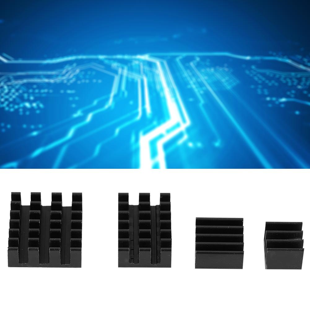 20pcs Black Aluminum Heat Sink CPU Cooler with Adhesive for Raspberry Pi 234 3b 4B