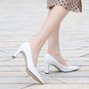 Korean Style High Heels Office Mid-Heel New Style Banquet Elegant Women Versatile Shallow Mouth Daily Shopping Single Shoes